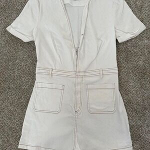 Tiger Mist White Denim‎ Romper